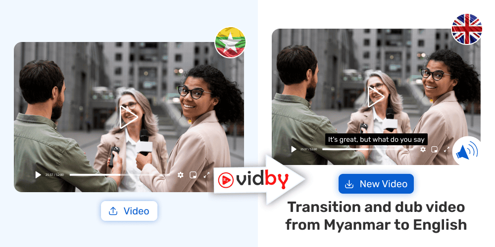 Translation of your video from Myanmar into English in the Vidby service