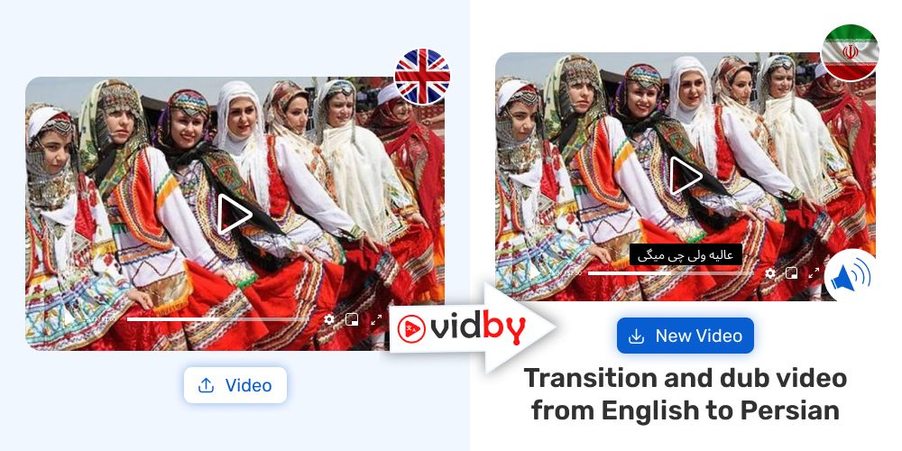 Translate English video to Persian