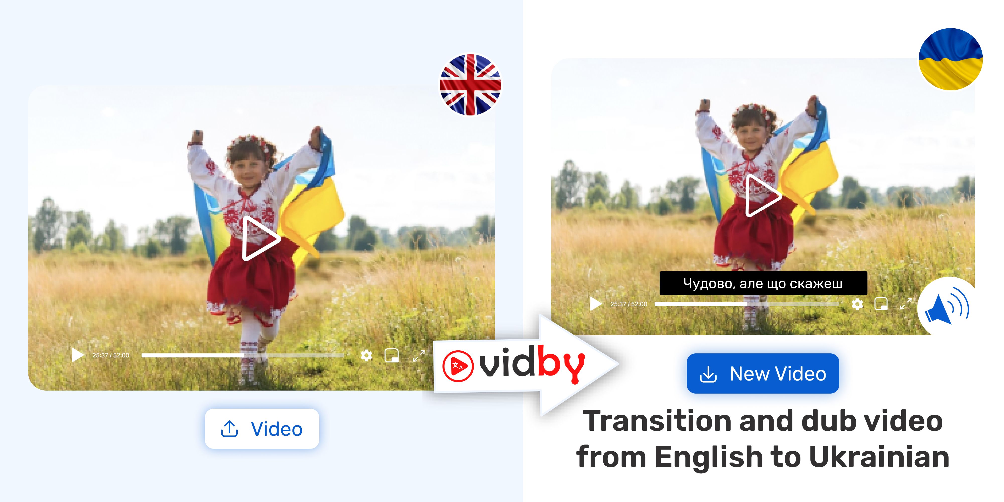 Translate English video to Ukrainian