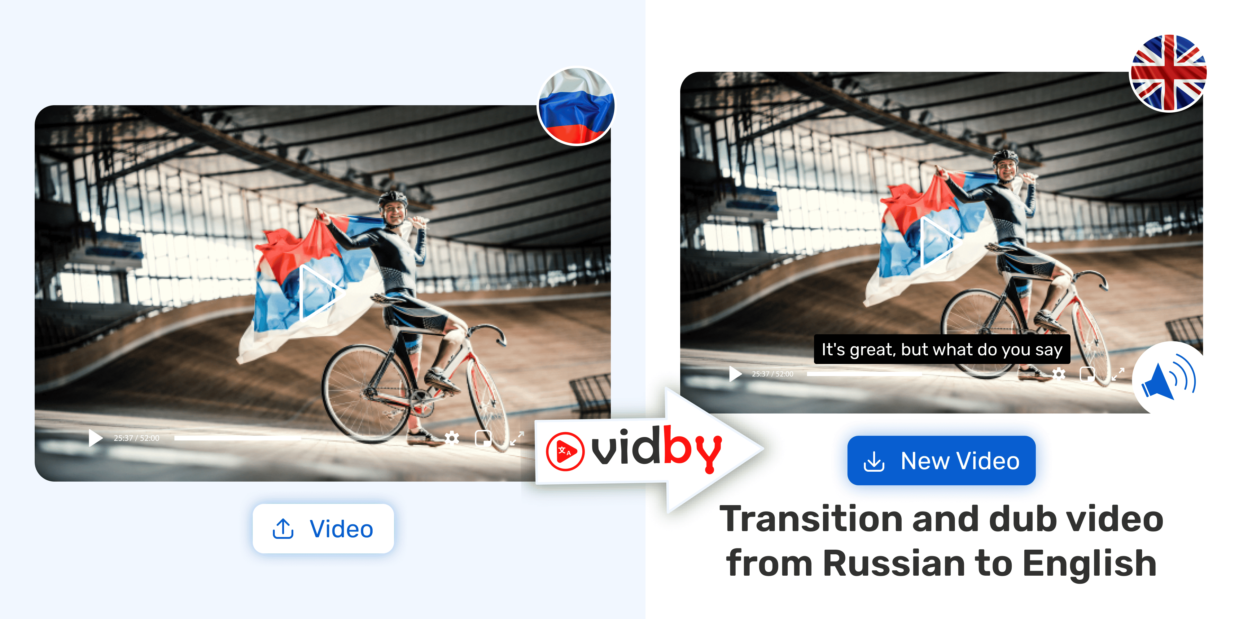 Translation of your video from Russian into English in the Vidby service
