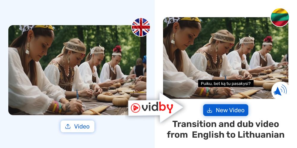 Translate English video to Lithuanian